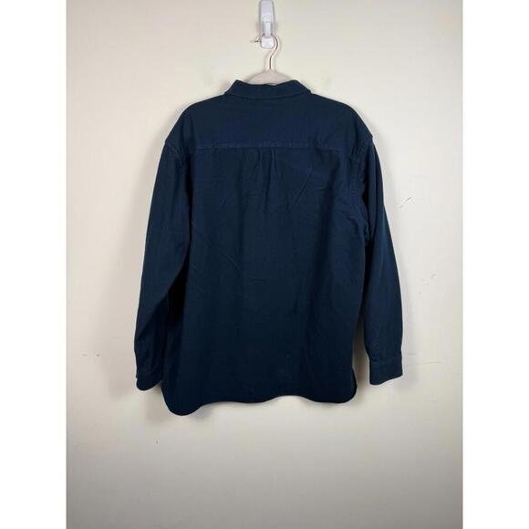 L.L. Bean Chamois Shirt Traditional Fit Navy Blue Flannel Pockets XXL - Picture 3 of 5